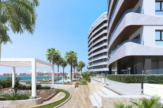 Appartementen aan het strand in La Manga del Mar Menor, Murcia