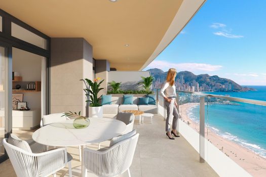 Luxe appartementen in Benidorm met zeezicht op alle verdiepingen en 50 meter van het strand