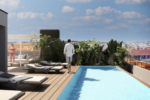 Exclusief penthouse met 2 slaapkamers, groot terras en privé dakterras in het centrum van Torrevieja