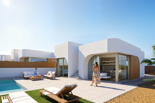 Vrijstaande villa’s met uitzicht op de golfbaan in Los Alcázares, Murcia.