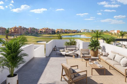 Appartementen vlak bij de golfbaan in Los Alcázares, Murcia.