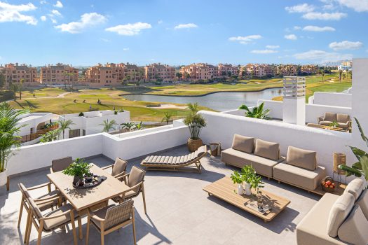 Appartementen vlak bij de golfbaan in Los Alcázares, Murcia.