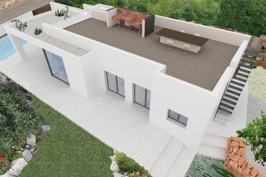 Nieuwbouwvilla met zeezicht in een van de beste wijken van Dénia
